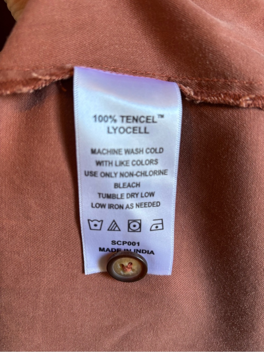 Quince Rust Button-Front Mini Dress - Picture 6 of 6